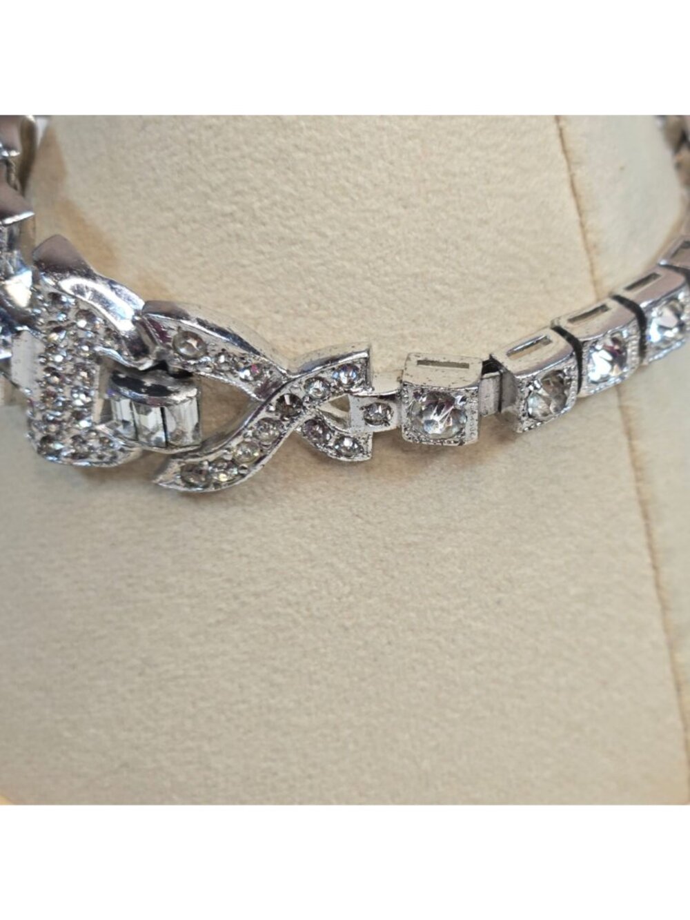 Vintage Dorson's Sterling Silver Rhinestone Bracelet 1930s Art Deco Jewelry READ - Picture 10 of 16